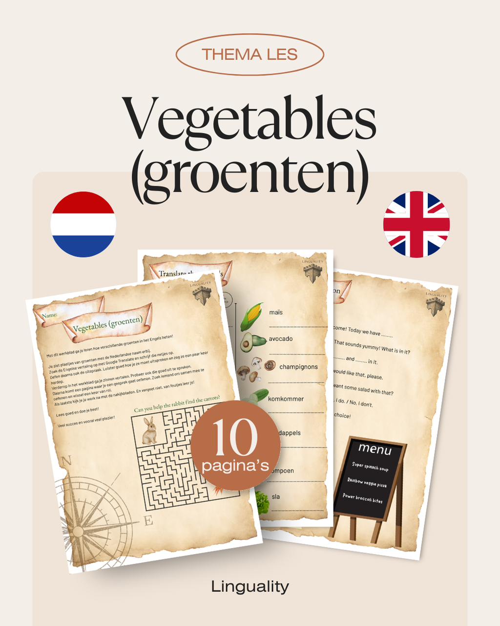 Lespakket Thema: Vegetables (digitaal product)